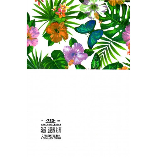 Saco para Cestas 45x60cm - Pt C/ 50 Unds