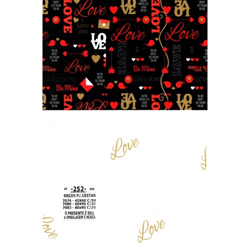 Saco para Cestas 45x60cm - Pt C/ 50 Unds